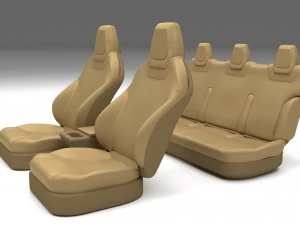 tesla model s seats cream 3D Model