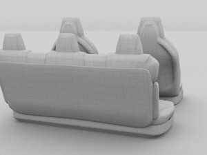 tesla model s seats cream 3D Модель