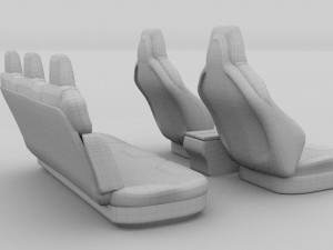 tesla model s seats cream 3D Модель