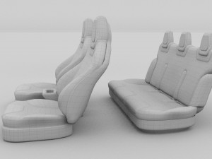 tesla model s seats cream 3D Модель