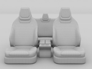 tesla model s seats cream 3D Модель
