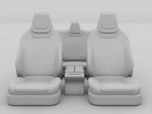 tesla model s seats cream 3D Model