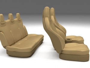 tesla model s seats cream 3D Модель