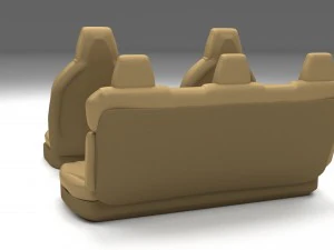 tesla model s seats cream 3D Model