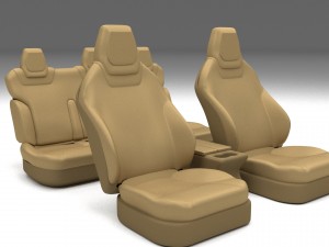 tesla model s seats cream 3D Модель