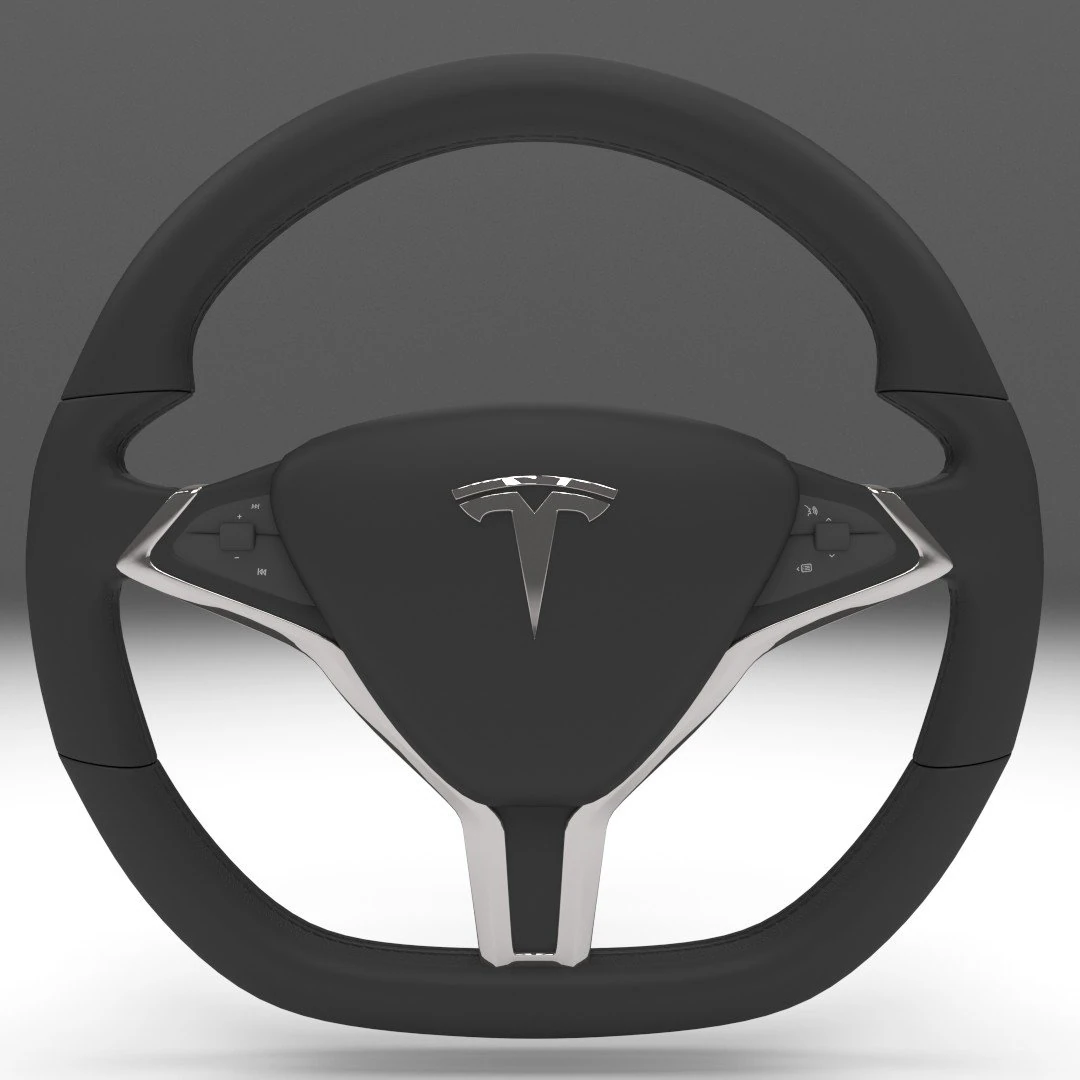 tesla model s steering wheel 3D Model .c4d .max .obj .3ds .fbx .stl .blend
