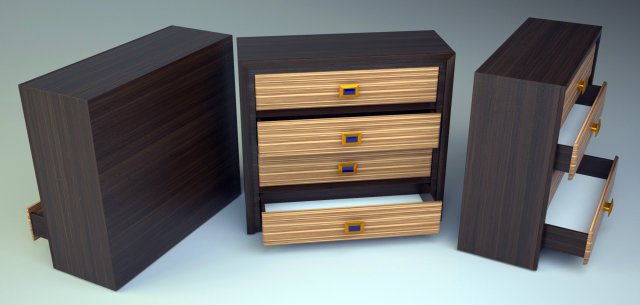 chest of drawers  wenge 3D Модель .c4d .max .obj .3ds .fbx .stl .blend 