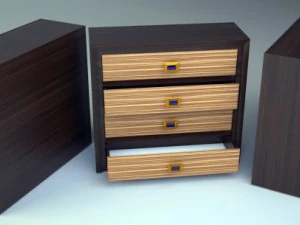 commode weng&eacute; Modèle 3D