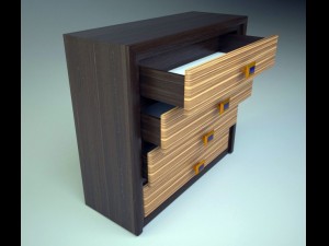 chest of drawers  wenge 3D Модель