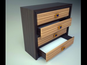 chest of drawers  wenge 3D Модель
