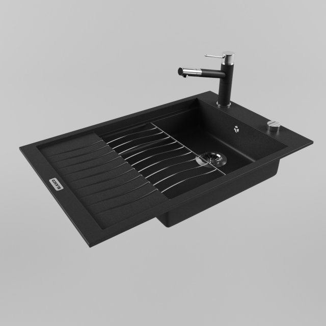 kitchen sink blancoelon xl 6 s blanco Modelo 3D .c4d .max .obj .3ds .fbx .stl .blend 