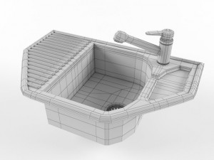 kitchen sink polygran f10 Modèle 3D