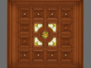 wooden coffered ceiling Model 3D