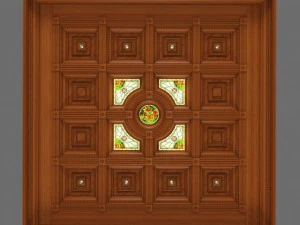 wooden coffered ceiling 3D Model
