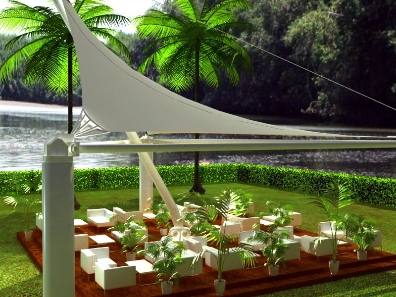 tensile structure 2  estucura tensada 2 3D Model .c4d .max .obj .3ds .fbx .stl .blend 