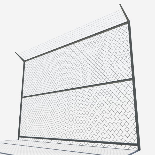 low poly fence 3D Модель .c4d .max .obj .3ds .fbx .stl .blend