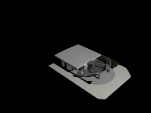 modern glass house Modello 3D