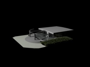 modern glass house 3D Model