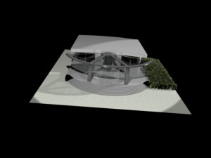 modern glass house 3D Model