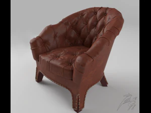 chaise blanc Modèle 3D