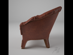 chair branco 3D मॉडल