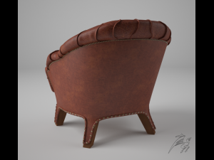 chair branco 3D मॉडल