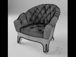 chair branco 3D मॉडल