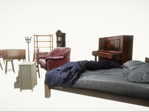 Realtime Game Furniture Pack Low-poly 3D Model