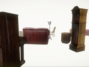 Realtime Game Furniture Pack Low-poly 3D Model