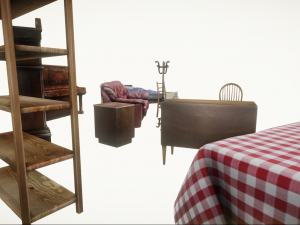 Realtime Game Furniture Pack Low-poly 3D Model