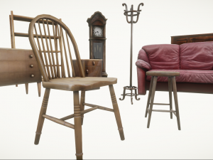 Realtime Game Furniture Pack Low-poly 3D Model