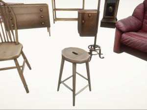 Realtime Game Furniture Pack Low-poly 3D Model