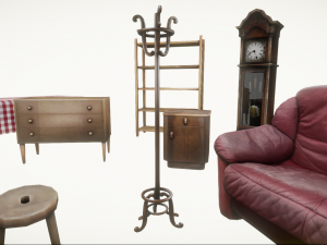 Realtime Game Furniture Pack Low-poly 3D Model