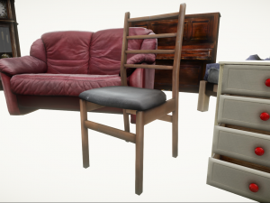 Realtime Game Furniture Pack Low-poly 3D Model