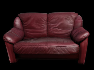 Low Poly Game Ready Leather Sofa - lether couch Modelo 3D