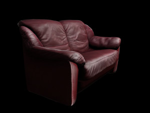 Low Poly Game Ready Leather Sofa - lether couch Modelo 3D