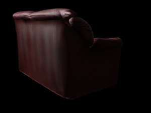 Low Poly Game Ready Leather Sofa - lether couch Modelo 3D