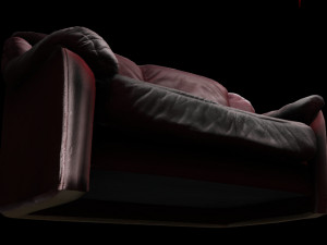 Low Poly Game Ready Leather Sofa - lether couch Modelo 3D