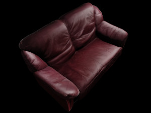 Low Poly Game Ready Leather Sofa - lether couch Modelo 3D