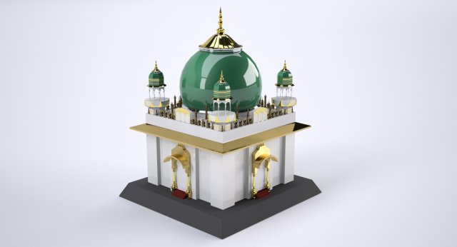 roza mosque Modelo 3D .c4d .max .obj .3ds .fbx .stl .blend 