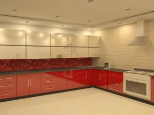 빨간 부엌 3D 모델
