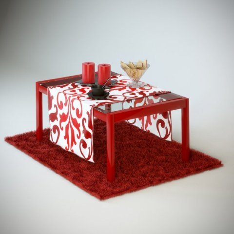 red table Model 3D .c4d .max .obj .3ds .fbx .stl .blend 