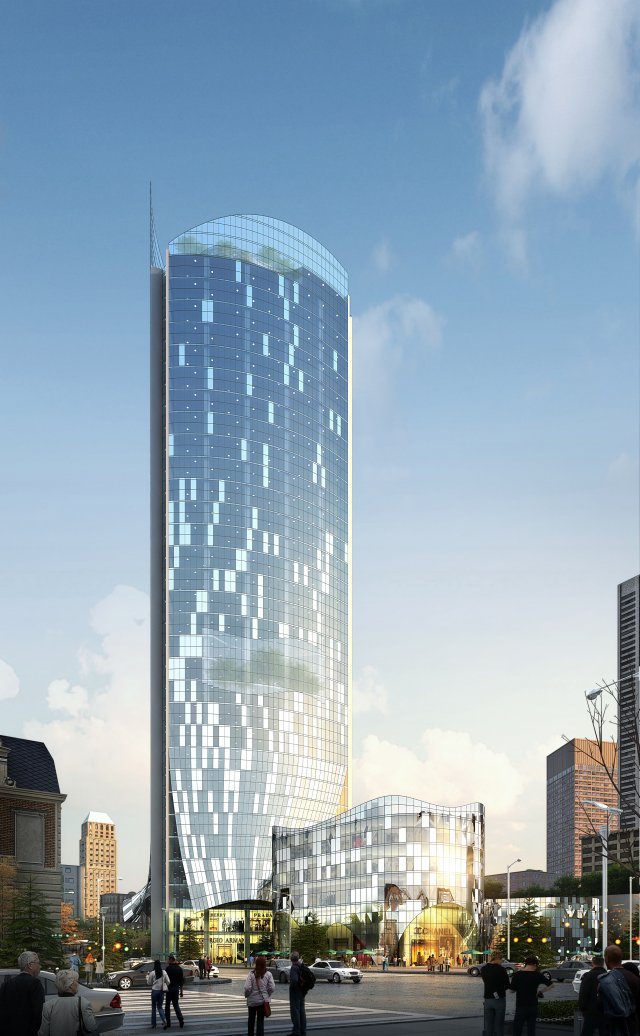 skyscraper 019 3D Model .c4d .max .obj .3ds .fbx .stl .blend 