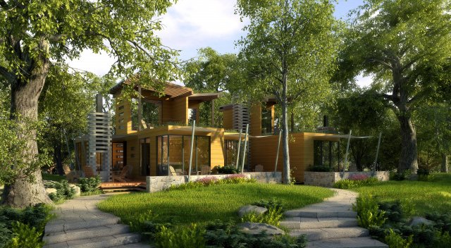 villa 030 Model 3D .c4d .max .obj .3ds .fbx .stl .blend