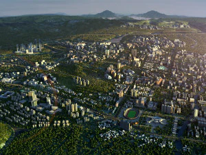 ciudad gran paisaje urbano 001 Modelo 3D