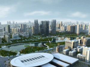 ciudad gran paisaje urbano 004 Modelo 3D