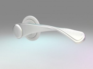 modern door handles set 5 in 1 3D Model