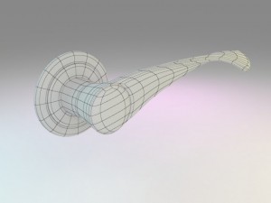 modern door handles set 5 in 1 3D Model
