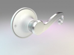 modern door handles set 5 in 1 3D Model
