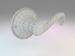 modern door handles set 5 in 1 3D Model